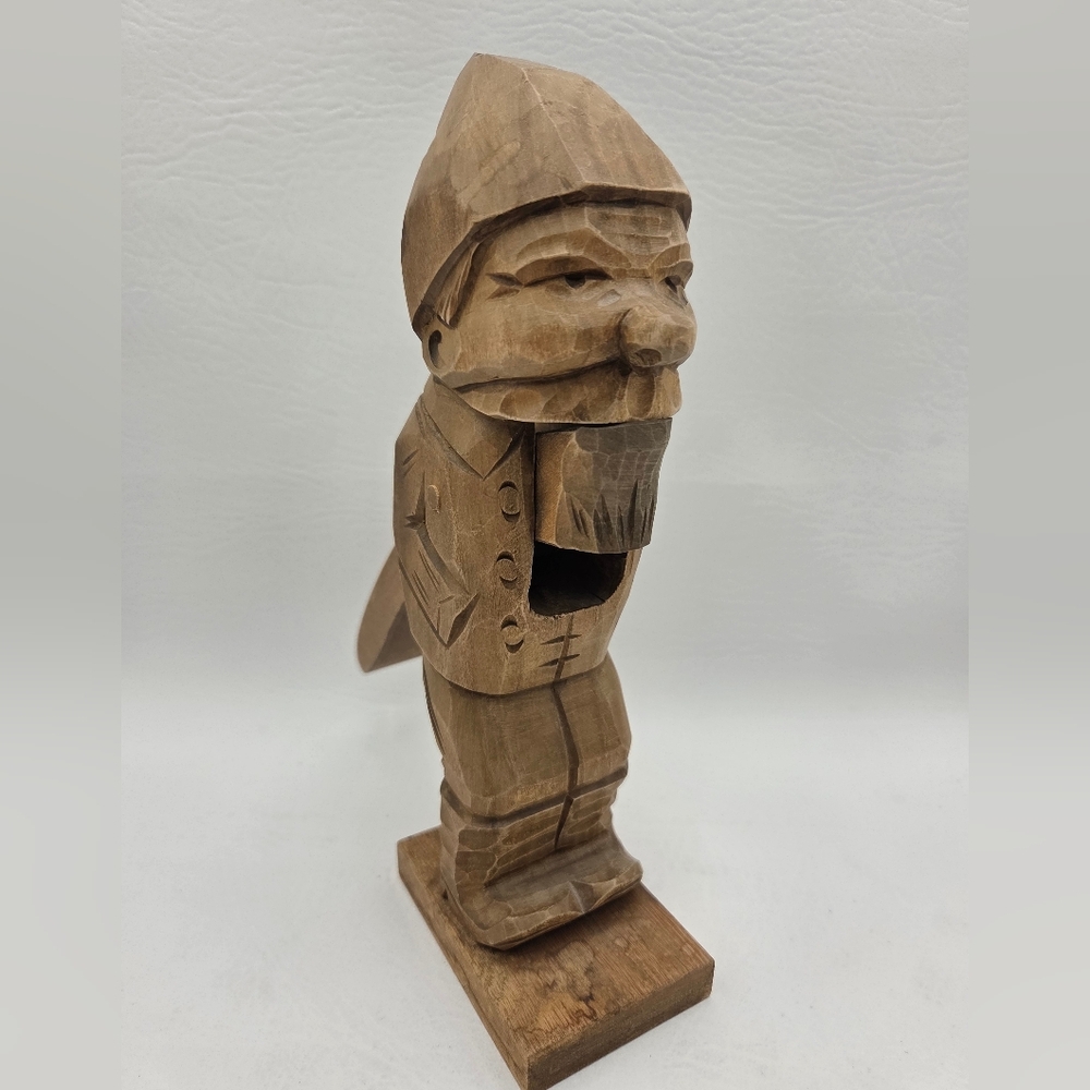 Rustic Gnome Wooden Sculpture